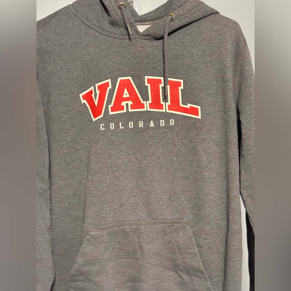 Hoodie VAIL Colorado Gray Sweatshirt Med PAC Brand Pullover - Picture 1 of 5